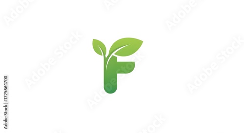 Leaf letter f logo
