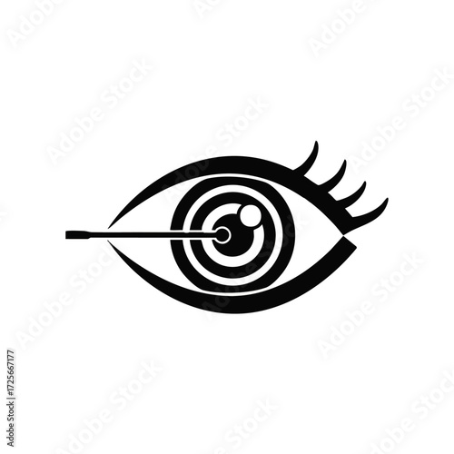 Laser Eye Surgery Icon. Vision Correction, Ophthalmology Treatment, Medical Procedure Symbol