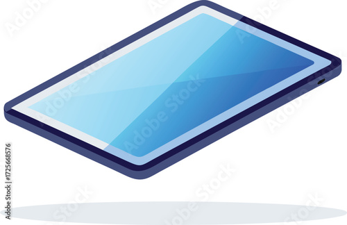 Floating modern edge to edge glass tablet mockup vector illustration scalable eps graphic