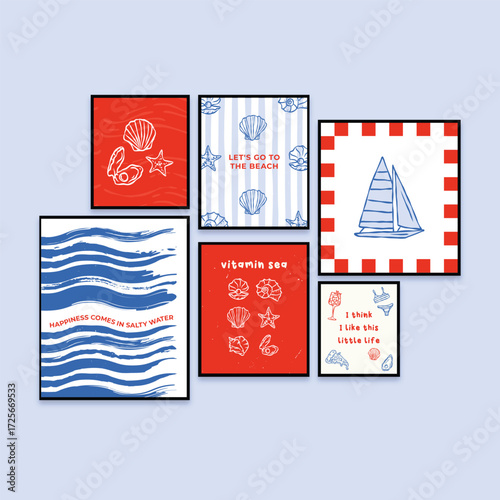 Italy summer vacation posters set wall art amalfi coast inspired