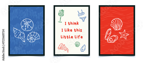 Italy summer vacation posters set amalfi coast inspired