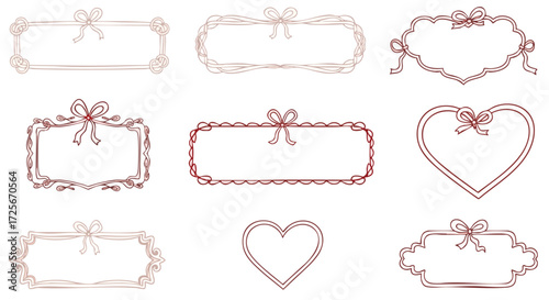 Charming decorative frames with elegant bows perfect for invitations, scrapbooking, and cherished memories