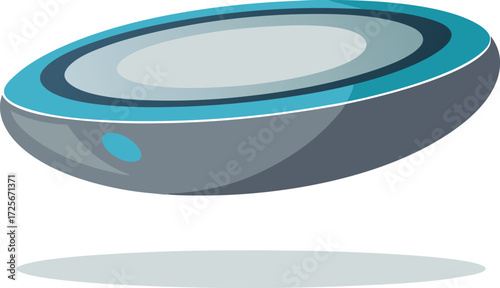 Floating wireless speaker mockup with metallic rim vector eps scalable illustration
