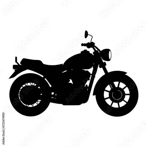 Classic motorcycle silhouette on a white background