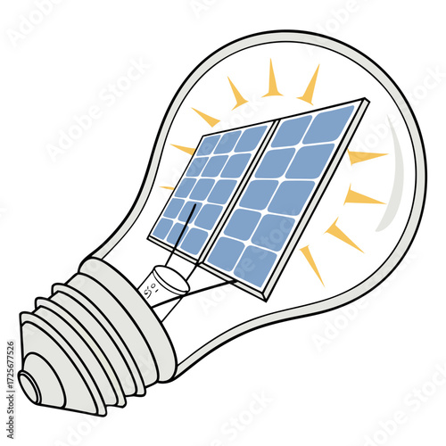 Innovative light bulb concept integrating solar panels symbolizing clean energy and bright ideas for a sustainable future