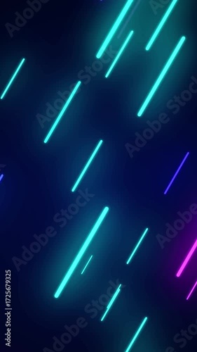 Abstract background with diagonal glowing neon lines in shades of blue, teal, and purple on a dark gradient backdrop, vertical backgrounds