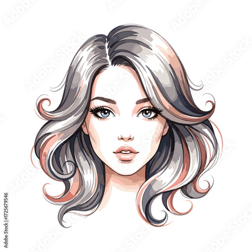 Elegant portrait of a young woman with styled wavy hair and delicate facial features showcasing beauty and grace.