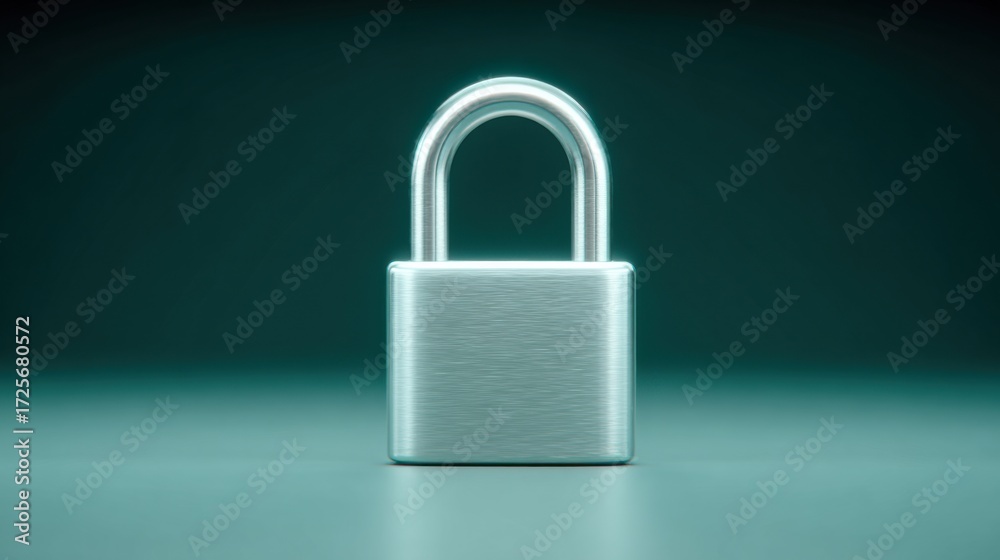 Naklejka premium A silver lock with a keyhole