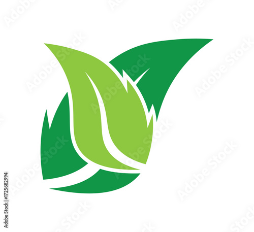 Fresh Green Foliage Icon Vector Graphic