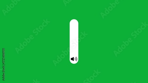 slider bar volume control animation on green screen. video 4k