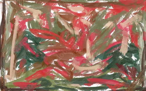 Abstract Brushstroke Composition with Lush Colors