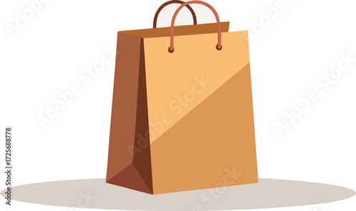 Vector illustration of a standing paper shopping bag mockup ideal for retail branding