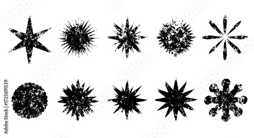 Wallpaper Mural Grunge Starburst and Distressed Sun Shapes Collection Torontodigital.ca