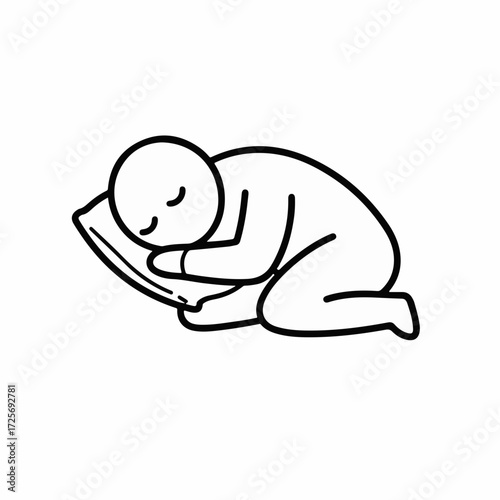 Peaceful person resting comfortably on a soft pillow, embracing deep sleep.