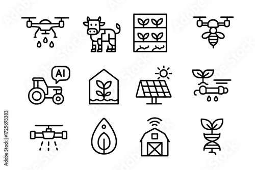 Modern agriculture technology concepts featuring drones and ai tools