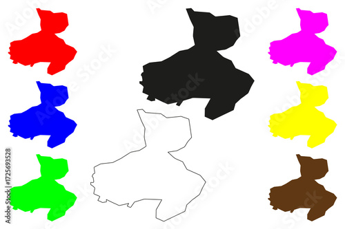 Koutiala city (Republic of Mali) map vector illustration, scribble sketch Kutiala map