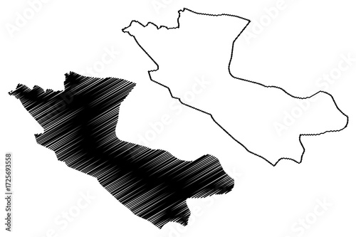 Independencia Province (Dominican Republic, Hispaniola, Provinces of the Dominican Republic) map vector illustration, scribble sketch Independencia map