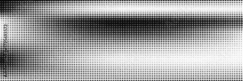 Monochrome raster printing, abstract vector halftone background. Black and white dot texture.