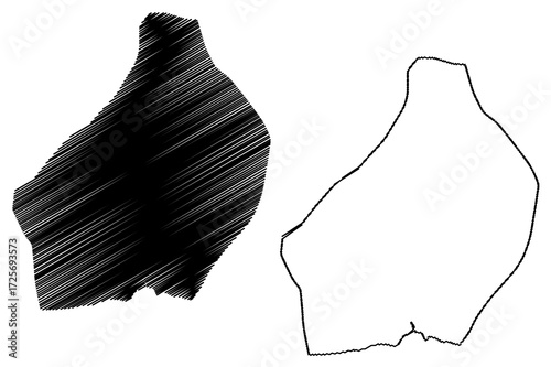 La Romana Province (Dominican Republic, Hispaniola, Provinces of the Dominican Republic) map vector illustration, scribble sketch La Romana map