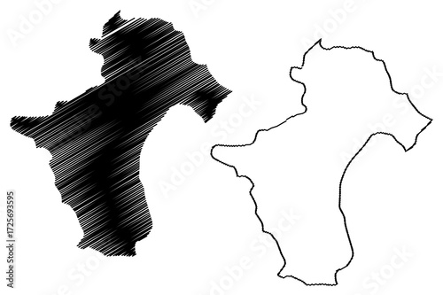 La Vega Province (Dominican Republic, Hispaniola, Provinces of the Dominican Republic) map vector illustration, scribble sketch La Vega map