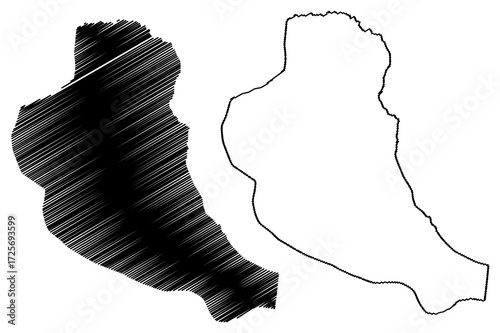 Maria Trinidad Sanchez Province (Dominican Republic, Hispaniola, Provinces of the Dominican Republic) map vector illustration, scribble sketch Julia Molina map