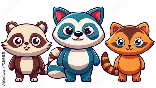 
animal, fox, cartoon, skunk, vector, dog, illustration, cat, love, set, baby, teddy, toy, fun, art, cute, pet, brown, heart, funny, character, adorable, kid, valentine, animals, childhood, farm, land