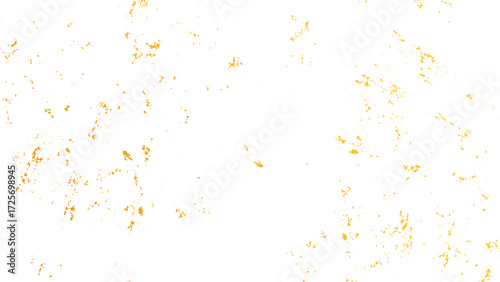 Gold splashes texture with brush stroke design element on transparent background. Grunge golden background with cracks stains and distressed sketch pattern. 