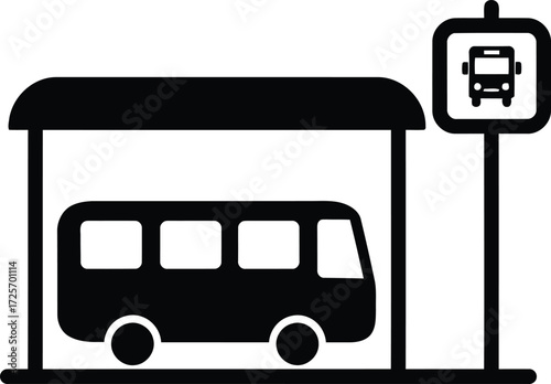 bus stop vector icon Isolated on White Background