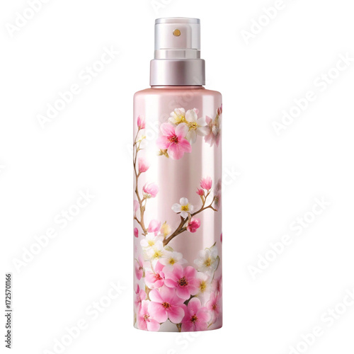 Cherry blossom scented hairspray bottle soft label