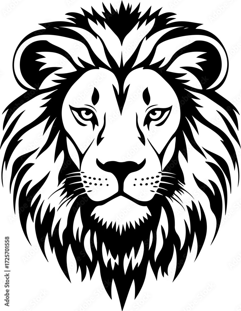 Fototapeta premium lion face silhouette vector illustration