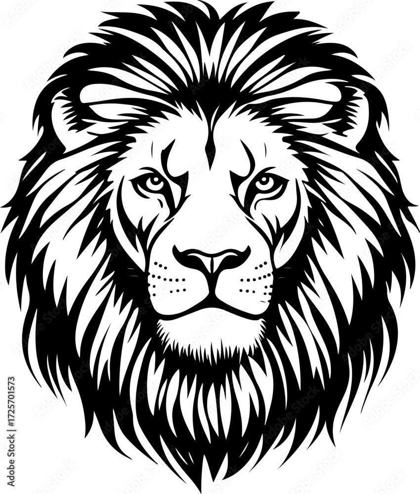 Fototapeta premium lion face silhouette vector illustration