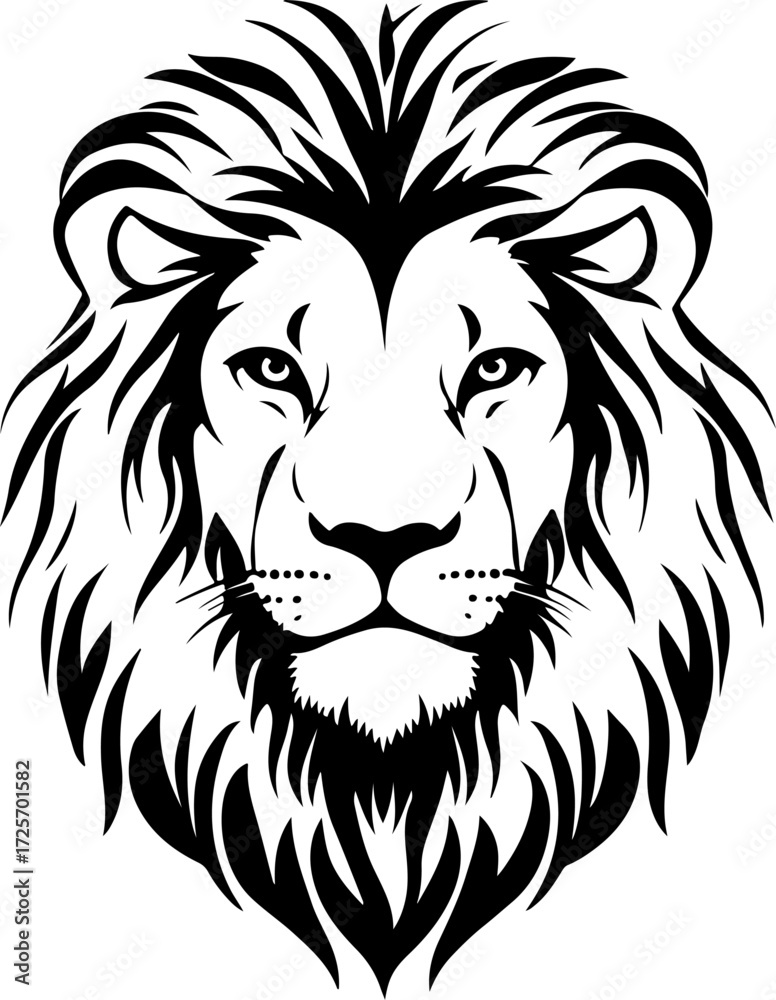 Fototapeta premium lion face silhouette vector illustration
