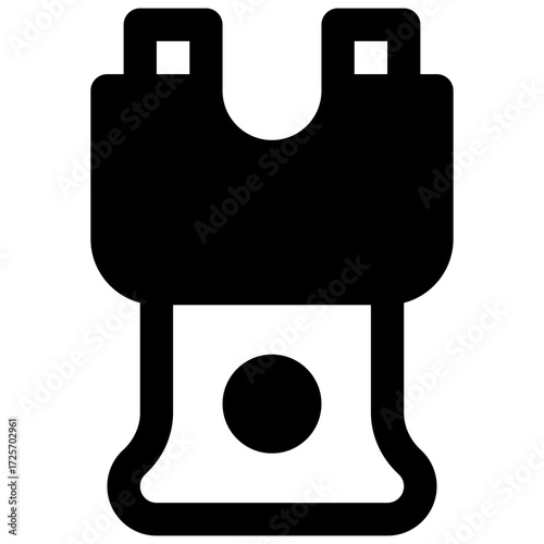 Stun gun. Outlined stroke vector icon with black-filled details.