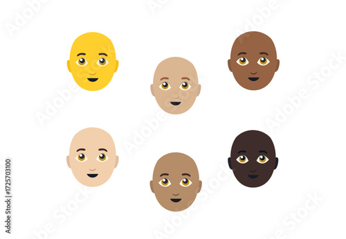 bald man hairless men person emoji symbol sign icon vector illustration isolated flat