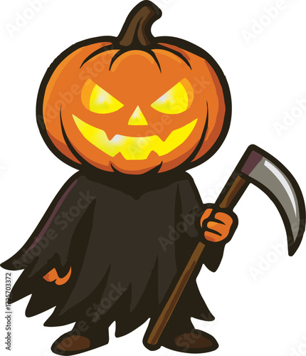 Halloween Pumpkin Jack-o’-Lantern Vector Illustration