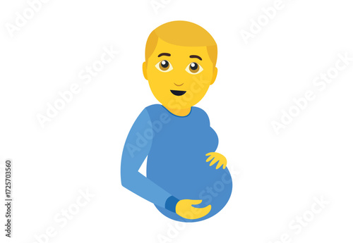 pregnant man emoji symbol sign icon vector illustration isolated flat parent