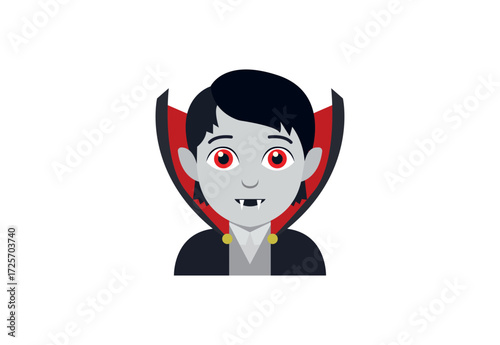 vampire halloween non-binary person emoji symbol sign icon vector illustration isolated flat dracula