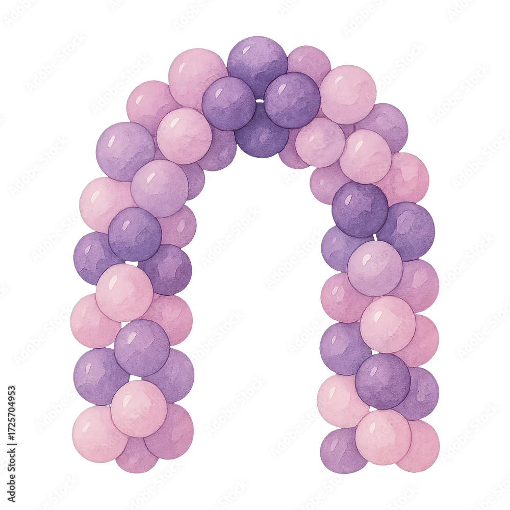 Fototapeta premium PNG Pastel balloon arch illustration.