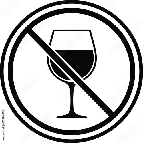 No alcohol during pregnancy period vector sign illustration isolated on white background