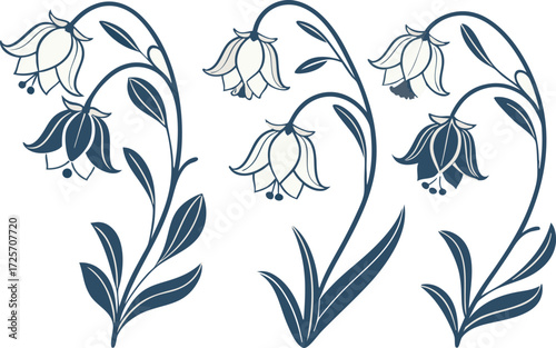 Elegant Floral Vector Set: Bluebell Design