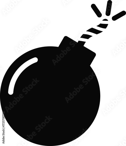 Bomb symbol vector on white background