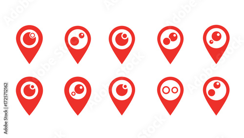 Red Location Pins Illustrating Positioning Concepts in a Modern Graphic Design Environment