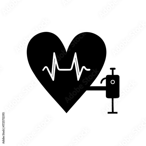 Heart with ekg and mechanical device image