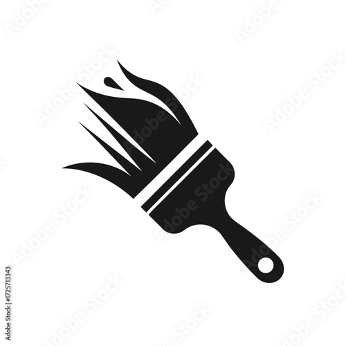 Illustration of a black paint brush icon
