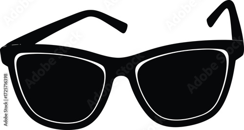 Stylish black frame designer sunglasses illustration