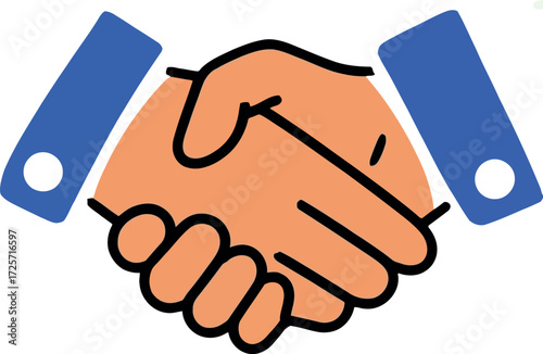 Handshake agreement partnership business deal collaboration concept vector Hand drawn