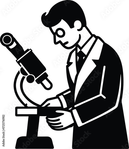 Scientist operating an advanced electron microscope in a laboratory setting