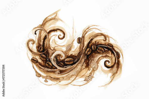 Abstract Brown Hair Pattern with Flowing Texture