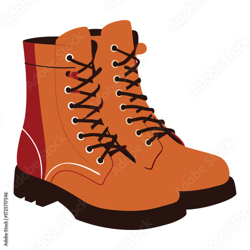  lace up boots isolated on white