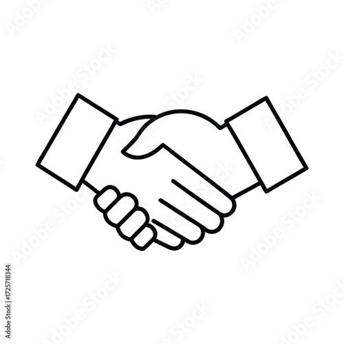 Simple Black Outline of Two Hands Shaking Keywords: handshake, business, agreement, deal